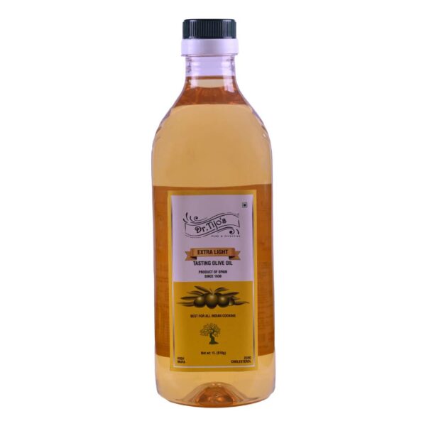 Dr.Tijo's Extra Light Olive Oil - Ideal for All Indian cooking  - Suitable for Deep Frying - Imported from SPAIN  - 1L Bottle